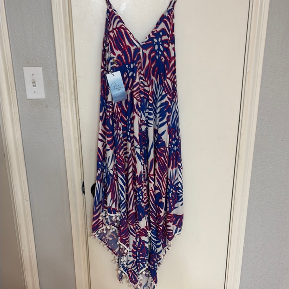 Goa Colorful Leaf Print Beach Cover Up Dress